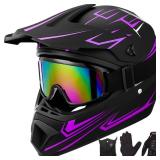Yesmotor Youth Kids Motocross Helmet Motorcycle Dirt Bike Off-Road Mountain Bike BMX MX ATV Helmet with(Gloves Goggles Mask) 4Pcs Set - DOT Approved(Purple,M) Yesmotor Youth Kids Motocross Helmet Motorcycle Dirt Bike Off-Road Mountain Bike BMX MX ATV Helmet with(Gloves Goggles Mask) 4Pcs Set - DOT Approved(Purple,M)