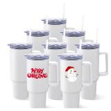 YOUKE OLA 8 Pack Sublimation Tumblers 40oz with Handle Blanks Stainless Steel Insulated Large Tumbler Bulk Coffee Travel Cups for Tumbler Heat Press Sublimation Oven Printing, White YOUKE OLA 8 Pack Sublimation Tumblers 40oz with Handle Blanks Stainless Steel Insulated Large Tumbler Bulk Coffee Travel Cups for Tumbler Heat Press Sublimation Oven Printing, White