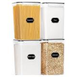HKJ Chef 4 Pack Extra Large Airtight Food Storage Containers with Lids (6.5L / 220 oz), BPA Free Plastic Kitchen and Pantry Organization Contianers for Cereal Flour and Sugar Storage, Labels & Marker HKJ Chef 4 Pack Extra Large Airtight Food Storage Containers with Lids (6.5L / 220 oz), BPA Free Plastic Kitchen and Pantry Organization Contianers for Cereal Flour and Sugar Storage, Labels & Marker