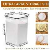 HKJ Chef 4 Pack Extra Large Airtight Food Storage Containers with Lids (6.5L / 220 oz), BPA Free Plastic Kitchen and Pantry Organization Contianers for Cereal Flour and Sugar Storage, Labels & Marker HKJ Chef 4 Pack Extra Large Airtight Food Storage Containers with Lids (6.5L / 220 oz), BPA Free Plastic Kitchen and Pantry Organization Contianers for Cereal Flour and Sugar Storage, Labels & Marker