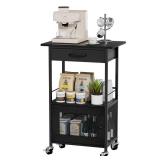 SWTYMIKI Buffets Coffee Bar Cabinet - Rolling Kitchen Rack, Farmhouse Small Coffee Stand with Storage Drawer and Door Cabinet - Kitchen Microwave Stand for Apartment, Living Room, Entryway, Black SWTYMIKI Buffets Coffee Bar Cabinet - Rolling Kitchen Rack, Farmhouse Small Coffee Stand with Storage Drawer and Door Cabinet - Kitchen Microwave Stand for Apartment, Living Room, Entryway, Black