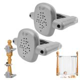 2Pcs Baby Gate Banister Adapter, Stairway Baby Gate Mounting Kit, Fits 1.97''- 3.94'' Wide Square/Round Railing, No Drilling Stair Banister Protector, Works with Retractable/Mesh/Iron Gates(Grey) - Re