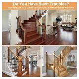 2Pcs Baby Gate Banister Adapter, Stairway Baby Gate Mounting Kit, Fits 1.97''- 3.94'' Wide Square/Round Railing, No Drilling Stair Banister Protector, Works with Retractable/Mesh/Iron Gates(Grey) - Re