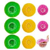 60 Pcs Bowl Covers Reusable, 3 Sizes Plastic Food Covers, Elastic Film Fits Most Plates and Dishes, Proofing Cover for Kitchen Picnic Outdoors, Alternative to Foil and Plastic Wrap - Retail: $8