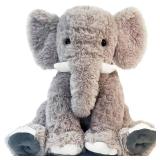 19 Inch Large Elephant Stuffed Animals, Clever Elephant Plush Toy for Kids, for Girls and Women, Super Soft Room Decoration(Gray). - Retail: $27