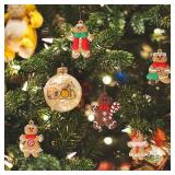 Gingerbread Man Ornaments for Christmas Tree, 12pcs Assorted Gingerbread Figurines Ornaments, Christmas Tree Hanging Decorations, 3 Inch Tall - Retail: $8