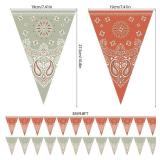 5 Pack Western Cowboy Party Decorations Bandana Pennant Banner Rodeo Decorations Banner Wild West Party Decor for Western Cowboy Themed Yee Haw Country Party Supplies (Green) - Retail: $12