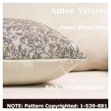 Floral Throw Pillow Covers 20x20 Set of 2 Vintage Block Print Pillow Covers Decorative Pillow Covers Couch Pillows for Living Room Farmhouse Accent Sofa Pillows, Yellow/Sand - Retail: $30