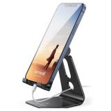 Adjustable Cell Phone Stand, Desk Phone Holder, Cradle, Dock, Compatible with iPhone 17 16 15 14 Air Plus Pro Pro Max 13 12 X XS, 4-8 Phones, Office Accessories Gifts, All Smartphone, Black - Retail: 
