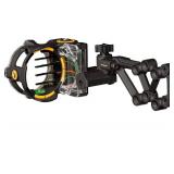 Trophy Ridge React H4 Bow Sight - 4 Pin Sight, Tool Less Windage and Elevation Adjustability, 2nd Axis Leveling, Adjustable Click Light, Black - Retail: $110