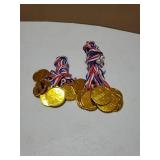 12 small Gold Star Award Medals with Tricolor Ribbons - Retail: $8