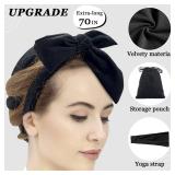 No Heat Curling Rod Headband, Overnight Velour Hair Curls Roller Wrap for Women with Long Hair - Black(missing pieces) - Retail: $8
