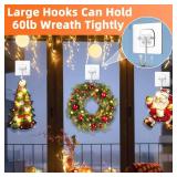 Wreath-Hangers-for-Front-Door, Large Clear Wreath-Door-Hanger-Easter-Christmas-Halloween-Decorations,60lb Over-The-Door-Hooks Glass Door, Adhesive-Wall-Hooks for Hanging Wreath Home-Decor Inside Outsi