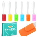 6 Piece Mini Silicone Spatula Set, Heat-Resistant & Non-Stick Small Kitchen Gadgets for Baking, Cooking, Mixing, Perfect for Scraping Jars and Containers - Multi-Color - Retail: $6