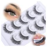Self Adhesive Eyelashes Natural Pre-glued Lashes No Glue Needed Lashes Cat Eye Lashes Faux Mink Eyelashes Reusable Self Adhesive Lashes 5 Pairs by zanlufly - Retail: $9