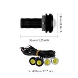 Eagle Eye LED Lights, DIY Ultra Thin 18mm Indicator Marker Light Daytime Running Lights DRL Tail Fog Backup for Car Motor Motorcycle Truck Boat (BK Shell-Yellow,6PCS), OTPLED0357 - Retail: $9