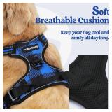 Dog Harness No-Pull, Comfortable Padded Plaid Harness with Handle Easy Control, Adjustable Reflective Pet Vest with 2 Leash Clips for Small Dog, Blue Plaid, S - Retail: $25