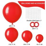 Red Balloons Different Sizes 18 12 10 5 Inch for Garland Arch, Premium Latex Balloons Wedding Anniversary Bachelorette Casino Birthday Party Decorations - Retail: $8