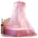 Princess Bed Canopy for Girls - Breathable Bed Canopy Curtain, Lace Style Mosquito Net Bed Curtain Netting, for Twin Full Queen King Bed(#4) - Retail: $22