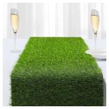 Artificial Grass Table Runners-13 x 60 Inches Faux Grass Table Runner for Golf Themed Party, Synthetic Turf Table Runner for Wedding Party, Birthday, Banquet, Baby Shower, Home Decor - Retail: $18