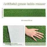 Artificial Grass Table Runners-13 x 60 Inches Faux Grass Table Runner for Golf Themed Party, Synthetic Turf Table Runner for Wedding Party, Birthday, Banquet, Baby Shower, Home Decor - Retail: $18