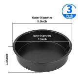 8' Round Cake Pans - 3PCS Nonstick Round Baking Cake Pan, Mold, Dish, Flan, Tin, Carbon Steel Baking Set, Essential Bakeware - Retail: $10