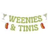 Weenies & Tinis Banner Hot Dog Drink Theme Decorations Bachelorette Party BBQ Celebration Decor Margarita Birthday Decoration - Retail: $9