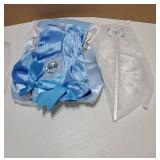 Princess Dress for Girls Puff Sleeves Princess Costume Blue Fancy Dress Up for Halloween Cosplay Party Carnival - Retail: $25