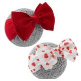 Baby Girl Bows Newborn Headband 0-6 Months Infant Big Bows for Birthday/Baby Shower/Photography/Baby Gifts (Red & Love)