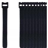 California JOS 6 Inches Reusable Cable Ties, Adjustable Cord Straps, Cable Organizer, Cord Wrap and Hook Loop Cords Management - Black - Retail: $4