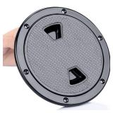 Smart Marine 6 inch Boat Hatch Cover Black Round Non Slip Inspection Hatch w/Detachable Cover