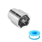 RV Water Heater Element Socket Wrench 1-1/16 Inch Socket for 3/4 NPT Thread Magnesium Rods on RV with Sealing Tape 1/2-Inch Drive 6-Point Water Heater Socket for RV, Camper Travel - Retail: $8'