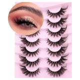 Fox Eye Lashes Faux mink Eyelashes Wispy Cat Eye Long False Eyelashes Dramatic Cross Full Volume Strip Lashes Pack 7 Pairs - Retail: $8
