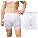 Carer Adult Diaper Cover Unisex Washable Incontinence Boxer Briefs Enclosed Elastic, Widened Waistband Design Leakproof Incontinence Underwear for Men Women Incontinence Supplies(X-Large) - Retail: $2