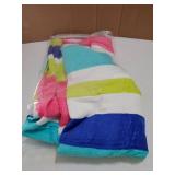 Large Beach Towel Oversized - Cotton Velour 35 x 70 Inch Rainbow Striped Terry Pool Towel, Cabana Soft Swimming Towel for Adults Women Men (Rainbow Pink) - Retail: $21