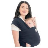 Baby Wrap Carrier - All in 1 Original Baby Carrier Newborn to Toddler Sling, Easy to Wear, Hands Free Bonding, Lightweight, Breathable Infant Wraps (Midnight) - Retail: $25