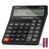 Calculators Desktop, Desk Calculator with Large 2 Line Display, Talking Basic Calculator with Big Button & Adjustable Volume, 4 Function Calculators for Business, Students, Office Supplies(Black) - Re