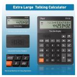 Calculators Desktop, Desk Calculator with Large 2 Line Display, Talking Basic Calculator with Big Button & Adjustable Volume, 4 Function Calculators for Business, Students, Office Supplies(Black) - Re