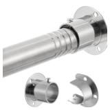 1.3 Inch Diameter Closet Rods for Hanging Clothes 17-28 Inch Adjustable, Metal Heavy Duty Closet Pole, Silver Closet Bar for Hanging Clothes, Suitable for Closet, Wardrobes, Bathroom, Windows - Retail
