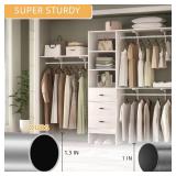 1.3 Inch Diameter Closet Rods for Hanging Clothes 17-28 Inch Adjustable, Metal Heavy Duty Closet Pole, Silver Closet Bar for Hanging Clothes, Suitable for Closet, Wardrobes, Bathroom, Windows - Retail