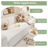 Chair Cover for Dogs, Couch Arm Cover, Sofa Headrest Covers Pet Friendly, Thick Soft Sofa Slipcovers Cushion Protector for Recliner Loveseat Leather L Shaped Sofa (27.6 x 27.6', White) - Retail: $26'