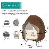 Egg Chair Cover Waterproof Double Egg Chair Covers for Outdoor Furniture 420D Patio Hanging Swing Chair Cover 91x80 inches, Khaki - Retail: $30