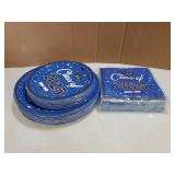 Graduation Party Plates and Napkins Blue Dinnerware Set Supplies, 2025 Disposable Dessert Paper Plates Luncheon Cocktail Napkins for Congrats Grad Graduation Decorations, Serve 30 - Retail: $2,017