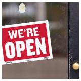 Open & Closed Sign 12x16', Double Sides Plastic Vinyl Signs, Business Store Office Restaurants Bars Shops, Waterproof Indoor Signage, 1-Pack - Retail: $5'