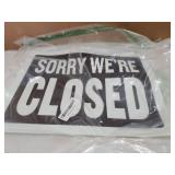 Open & Closed Sign 12x16', Double Sides Plastic Vinyl Signs, Business Store Office Restaurants Bars Shops, Waterproof Indoor Signage, 1-Pack - Retail: $5'
