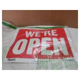 Open & Closed Sign 12x16', Double Sides Plastic Vinyl Signs, Business Store Office Restaurants Bars Shops, Waterproof Indoor Signage, 1-Pack - Retail: $5'