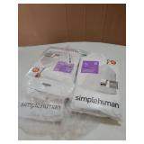 simplehuman Code U 100 Count, Dispenser Pack Custom Fit Liners, Drawstring Trash Bags, 55 Liter / 14.5 Gallon, White - Retail: $37