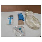 Princess Wig Braid with Tiara Necklace Gloves Princess Dress Up Costume Cosplay Accessories for Kids Girls (missing pieces) - Retail: $18