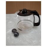 12-Cup Glass Carafe Replacement Pot for Mr Coffee, Black & Decker, Hamilton Beach, KitchenAid, Universal Coffee Maker Carafe Pot 12 Cup- 1.8L Coffee Pot with Handle & 3 Snap-On Caps in Different Sizes