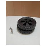 6.2 Inch Rubber Air Compressor Replacement Wheels Quiet Caster Wheels for Air Compressor Replacement Parts Smooth Rolling - Accessories 2 Pack (missing 1 nuts and bolt) - Retail: $25